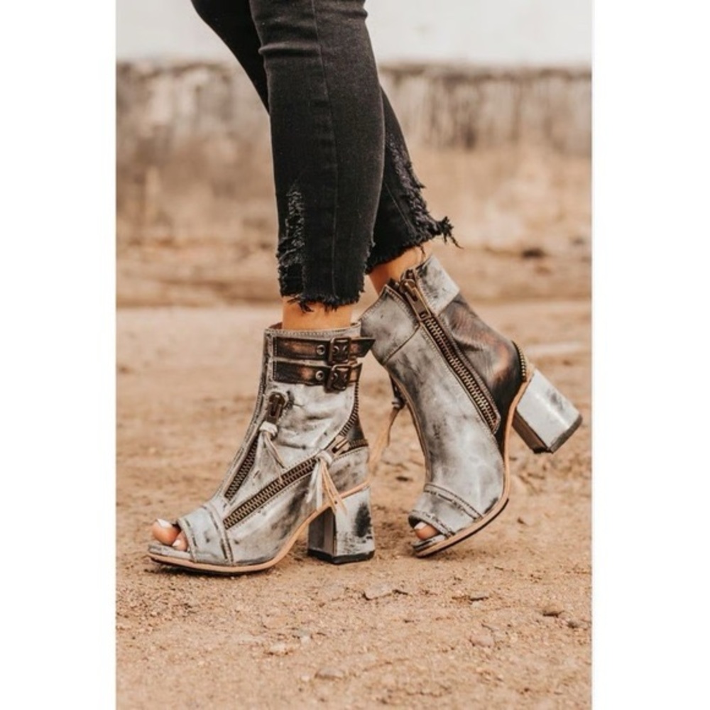 Freebird by Steven Distressed Gray and Brown Ankle Boots